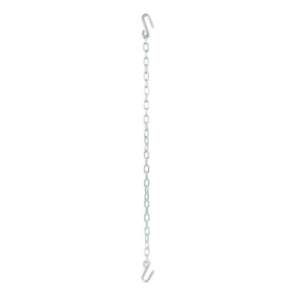 48" Safety Chain with 2 S-Hooks (5,000 lbs, Clear Zinc, Packaged)